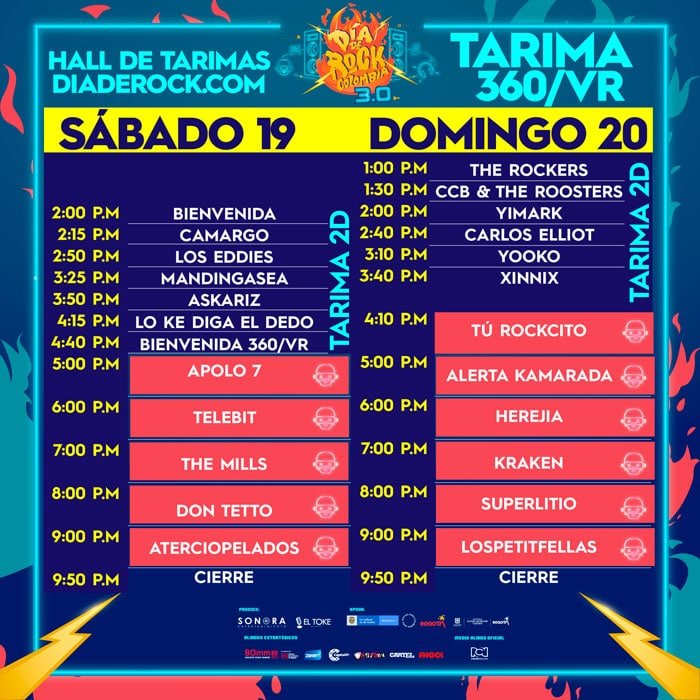 horario el dia del rock colombia 3