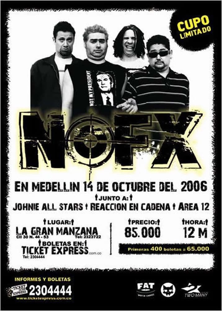 El dia que, desafortunadamente, NOFX se presentó en Colombia 3