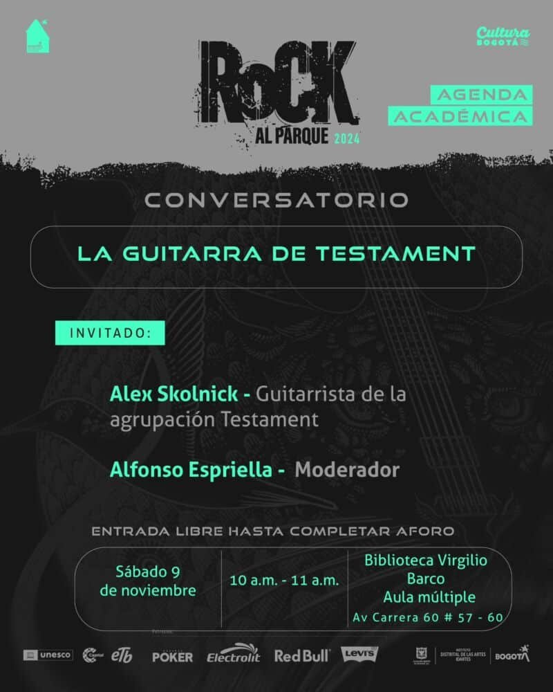 Sábado 9 de noviembre de 2024
Charla: La Guitarra de Testament